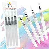 Tritart Profi Water Brush Pen Wasserpinsel Set mit Tank für Aquarell / 4 Wassertankp