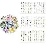 LKJYBG 560 teiliges Aufkleber Set, PET Blumen Schmetterlings Aufkleber, DIY Dekorationsetikett für Scrapbooking, Tagebuch, Album, Laptops, DIY Kunst und Handwerk