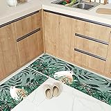 Pflanzendruck-Küchenbodenmatte, Moderne Heim-Wohnzimmer-Schlafzimmer-Eingangstürmatte, rutschfeste absorbierende Teppiche für das Badezimmer A5 60x90