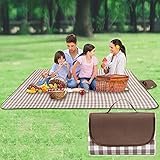 Ausbond Picknickdecke Wasserdicht 200x200 cm Waschbar Stranddecke Campingdecke Isoliert XXL Outdoordecke Faltbar Strandmatte mit Tragegriff Tasche für Picknick Wandern Camping Strand Reisen Park