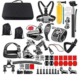 RXMCFKR Outdoor-Sport-Anzug, Für GoPro 9 8 7 Serie YI 4Action-Kameras Der K-Serie Sargo-Serie XIAOMI XTU Insta 360 DJI Osmo Pocket Handlung, Erweiterungs Zubehör-Sets (65 In 1)-schw