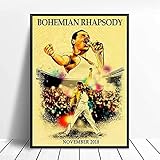 Eryan Bohemian Rhapsody Freddie Mercury Queen Musical Musical Wall Poster Leinwand Malerei Wandkunst Bild für Zimmer Home Decor A939 (50X70CM) OHNE FARME