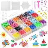 Wasser-Perlen in 24 Farben, Wassersprüh-Perlen, 3000 Stück, ungiftige magische Perlen, Nachfüll-kompatibel, Wasser-Perlen, zum Basteln von Puzzles, Lernspielzeug für Kinder, Anfänger, Geschenk