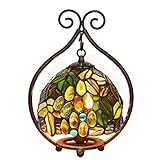 YANSJD 7' Tiffany Style Grape Nachtlampe Pastorale Glasmalerei Tischlampe Kinder Vintage Schreibtischleuchten für Wohnzimmer Schlafzimmer Nachttischlampe, Max40W eleg