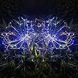 Solarleuchten für Außen Garten Deko, 2 Stück Wasserdicht Solarlampen für Außen Garten, Solar LED Feuerwerk Licht mit 2 Beleuchtungsmodi für Gärten, Wege, Hof, Fest Deko (Mehrfarbig)
