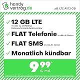 Handytarif handyvertrag.de z.B. LTE All 12 GB – (Flat Internet 12 GB LTE, Flat Telefonie, Flat SMS und Flat EU-Ausland, 9,99 Euro/Monat, monatlich kündbar) oder andere T
