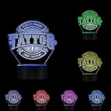 Eld Personalisiert Ihr Land Ihr Tattoo Salon Name 3D Optische Täuschung Licht Benutzerdefinierte Tattoo Artwork Dekor Business Sign Tischlampe mit Farben Veränderbare Lichtzeichen Freund Geschenk