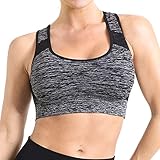 OUDOTA Damen Sport BH 1 oder 3er Pack ohne Bügel Gepolstert Bustier für Yoga Bra Rücken Sport Bustier für Jogging Fitness Training Abnehmbare Cups, black, XL