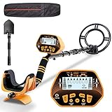 Metalldetektor - SUNPOW Hochpräziser Metalldetektoren für Erwachsene und Kinder, LCD-Display mit einstellbarem Licht, punktgenaue Funktion und DISC-Modus, 25,4-cm-wasserdichte Suchsp