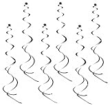 Oblique-Unique® Deckenhänger 6 Stück Spiral Girlanden - Farbe wählbar (Schwarz)