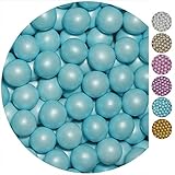 EinsSein® 350g Crispy Schokoperlen Schokokugeln hellblau Perlglanz Gastgeschenke Hochzeit Hochzeitsmandeln Zuckermandeln Schokomandeln Candy Bar Bonbons Schokotafeln Dragees Taufmandeln Bonb