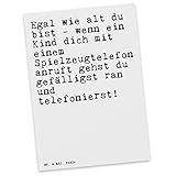 Mr. & Mrs. Panda Postkarte mit Spruch Egal wie alt du bist - wenn EIN Kind Dich mit einem Spielzeugtelefon anruft, g