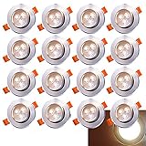 SWANEW 20x LED Einbaustrahler Einbau-Spots Schwenkbar 3W Leuchtmittel Decken-Leuchte Einbaulampe Warmweiß Deckeneinbauleuchte Spots 230V