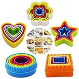 25 Stück Ausstechformen Set,Brot Ausstecher-Set Ausstecher-Set,Gemüse-Ausstecher,Kinder schneiden leicht DIY, Obst Gemüse Fondant Kuchen Plätzchen Ausstecher für Kinder Bento Box Zubehö