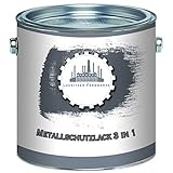 Lausitzer Farbwerke Metallschutzfarbe 3in1 traditioneller Metallschutzlack 3-in-1 Metallfarbe Metalllack Farbe für Metall, Stahl, Eisen, Zink und Aluminium (1 L, Anthrazitgrau (RAL 7016))