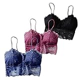 GFGHH BHS Yoga Spitze BH Bra Top Sport-BHS für Damen Sexy Dessous Reizwäsche Hipster unterwäsche Ohne Buegel Unterstützung Push up Duenn Fuer Fitnesstraining Polsterung Abnehmbares Brustp