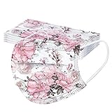 Pzhhzpingg 100Stück,mund und nasenschutz Halstücher mit motiv Blumen Tier Drucken Erwachsene Einweg Vliesstoff 3-Lagig Atmungsaktive Staubdicht Mund und Nasenschutz Halstuch für Jungen und M