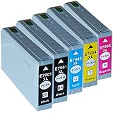 5X Drucker Patronen IBC- 79XL kompatibel für Epson Workforce Pro WF-4600 Series/WF-4630 DWF/WF-4640 DTWF/WF-5100 Series/WF-5110 DW/WF-5110 DWF/WF-5190 DW/WF-5600 Series/WF-5620 DWF/WF-5690 DWF