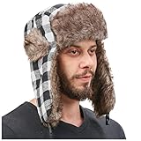 foreverH Wintermütze mit Ohrenklappen, Unisex Warme Schneedichte Fliegermütze Kunstfellmütze für Skifahren, Schlittschuhlaufen und andere Outdoor-Aktivitäten (Grau, one size)