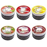 6 x Shiazo Dampfsteine Shisha Steam Stones, Wasserpfeife Stein Granulat Nikotinfreier Tabakersatz, 100gr Packung, Made in Germany