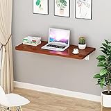 Wandklapptisch, Schwimmender Schreibtisch Werkbank 120 x 50 cm, Lernschreibtisch aus Massivholz für Büro/Waschküche/Bar/Küche und E
