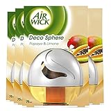 Air Wick Decosphere Lufterfrischer – Fruchtiger Raumduft nach Papayas, Mangos und Limetten – 4 x 75