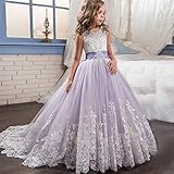 PPangUDing Tütü Rock Minirock Kinder Mädchen Elegant A-Linie Hohe Taille Plissee Layered Spitzen Applique Abendkleider Partykleid Tüllrock Unterkleid Petticoat Tanzkleid für Party Ballett T