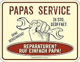 RAHMENLOS Original Blechschild für den Vater: Papas S