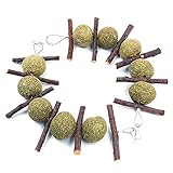 Namvo 2Pcs Bunny Kauspielzeug Naturrasen Ball, Kleine Haustiere Zubehör, Kaninchen Hase Zähne Reinigung Zahngesundheit Apple Sticks Gras Heu Ball Kauspielzeug