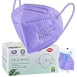 ctc connexions 20 Stück FFP2 Maske , CE0598 Zertifiziert 5-Lagen Staubschutz Masken, Einzeln Verpackt Im PE-Beutel Für Mund- Und Nasenschutz Einweg-Atemschutzmaske (Lila)