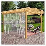 AMDHZ Vorhang for Pergola Transparent Gazebo-Vorhänge PVC 0,5mm Wasserdichter Plastikvorhang mit Öse, for Outdoor, Garten, Pergola, Terrasse (Color : Transparent, Size : 1.50x2m)