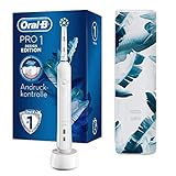 Oral-B PRO 1 750 Design Edition Elektrische Zahnbürste/Electric Toothbrush für eine gründliche Zahnreinigung, 1 Putzprogamm, Drucksensor, Timer & Reiseetui, 1 CrossAction Aufsteckbürste, weiß