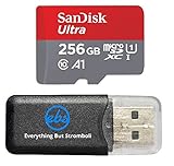 SanDisk 256GB Ultra Micro SDXC Memory Card Works with Samsung Galaxy J3 (2018), J4, J6, J8, Amp Prime 3 Phone UHS-I Class 10 (SDSQUAR-256G-GN6MA) Bundle with Everything But Stromboli Card R