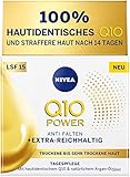 NIVEA Q10 POWER Tagespflege für trockene bis sehr trockene Haut im 1er Pack (1 x 50 ml), Tagescreme für gemilderte Falten, intensive Feuchtigkeitscreme mit LSF 15