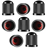 Reifenventilkappen, Kunststoff, Staubschutzkappen für PKW-Reifen, mit Dichtungsring für SUV, Motorrad, LKW, Fahrrad, Schwarz, 8 Stück
