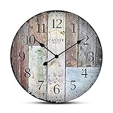 Cander Berlin MNU 7030 Vintage Wanduhr aus MDF mit lautlosem Uhrwerk ohne Tickgeräusche - 30,5 cm Ø - kein nerviges Tick