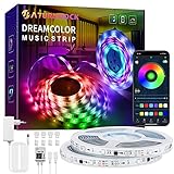 LED Strip 10m, LED Streifen, Musik Sync, Lichtleiste mit Chasing Multi-Lichteffekt Steuerbar via App, für KücheDeko, Schlafzimmer, TV, Spiele-Bar, Party