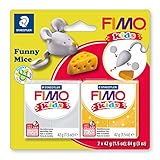 STAEDTLER 8035 11 FIMO kids superweiche (ofenhärtende Knete, Modellierspaß speziell für Kinder, witzige Figuren, funny mice)