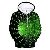 Hoodie Mode Kreativität Drucken Lose Männer und Beiläufig Langarm Pullover Sweatshirt Mit Taschen Kordelzug 3D-Wirbelbetäubungs Bewegung Komfortabel Reine Baumwolle Atmungsaktiv Sportbekleidung