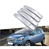 Auto AußEntüRgriffe Abdeckung FüR Opel Meriva B 2011-2017, Exterior Chrom Side TüRgriff AutotüR Griffabdeckungen Zierleisten Trim Styling ZubehöR Dekoration Aufkleber S