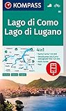 KOMPASS Wanderkarte 91 Lago di Como, Lago di Lugano: 4in1 Wanderkarte 1:50000 mit Aktiv Guide und Detailkarten inklusive Karte zur offline Verwendung ... (KOMPASS-Wanderkarten, Band 91)