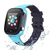 PTHTECHUS Wasserdichtes Kinder Smartwatch Telefon - Touchscreen Kinder Smartwatch mit Anruf Sprachnachricht SOS Taschenlampe Digitalkamera Wecker, Geschenk für Kinder Junge Mädchen Student (S2 - Blue)