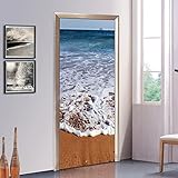 SJYHNB Türtapete Selbstklebend Türposter Strandblick 77x200cm Fototapete Poster Tapete PVC 3D Türaufkleber Selbstklebend DIY Türb