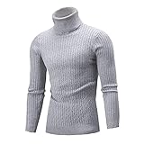 Rollkragen Ribbed Strickpullover Herren Pullover Slim fit Winter Feinstrick Rollkragenpullover Einfarbig Männer Pulli Sweater Basic Langarm Sweater Streifenmuster Rollkragen Jumper Top