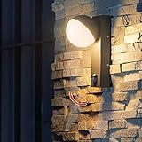 LED Aussenleuchte Mit Bewegungsmelder Aussenwandleuchten Anthrazit, Moderne Aluminium Außenwandleuchte Warmweiß 3000K, Aussenlampe Wandbeleuchtung Mit Sensor, Für Terrasse, Garten,