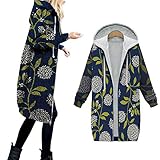 Vexiangni Übergangsjacken Damen Günstig Herbst Warm Zip Up Elegante Hoodie Windbreaker Langen Mantel Jacke Warm Kapuzenjacke Tunika Fleece Long Hooded Outdoorjacke Outw