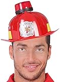 shoperama Feuerwehr-Helm mit Sirene Blinklicht und Ton Partyzubehör JGA Party Junggesellenabschied Kostüm-Zubehö