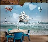 3D Tapeten 3D Effekt Schlafzimmer Selbstklebende Vlies Segelflugzeug Seekarte Wandbilder Xxl Wohnzimmer Modern Fototap