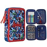 Marvel Federtasche Kinder, Etui Schule Jungen und Teens, Federmäppchen für Schule, Pencil Case mit Stifte und Größe Kapazität, Geschenke fü