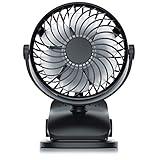 CSL - USB Ventilator Akku - Batteriebetrieb - Fan - Mini Tischventilator mit Clip - Schreibtischventilator mit Tisch-Klemme - USB Anschluss - klein und leise - perfekt für den Schreib